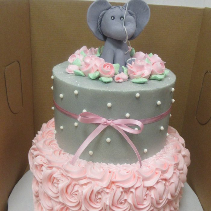 rosettes and fondant elephant